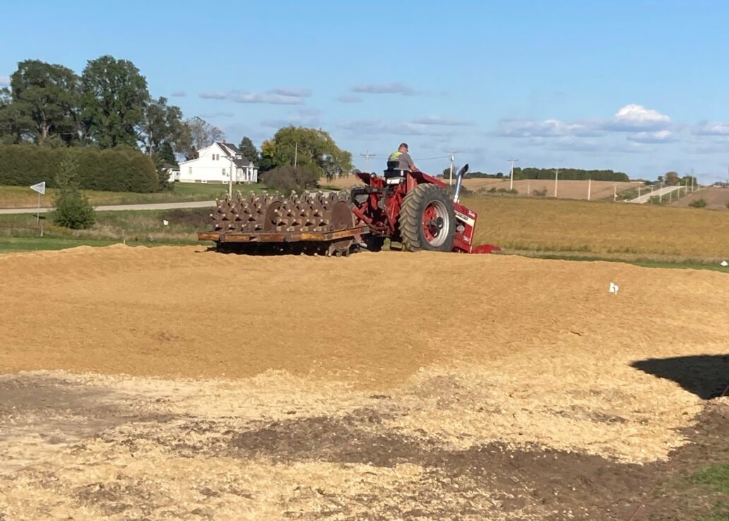 tractor leveling dirt